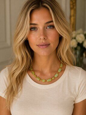 Kate Spade Green Chunky Stone Necklace 40"